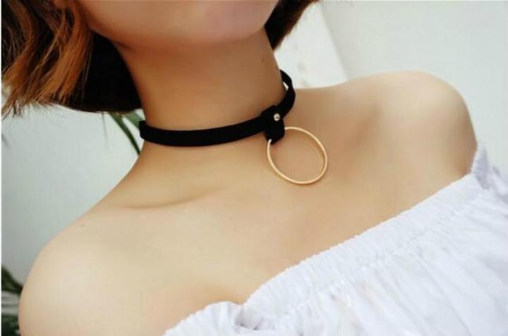 Чокер с кольцами COLLIER RAS DE COU NOIR Bijoux pour toi 6060030010 - Bijoux Pour Toi - Чокеры, ошейники - Купить