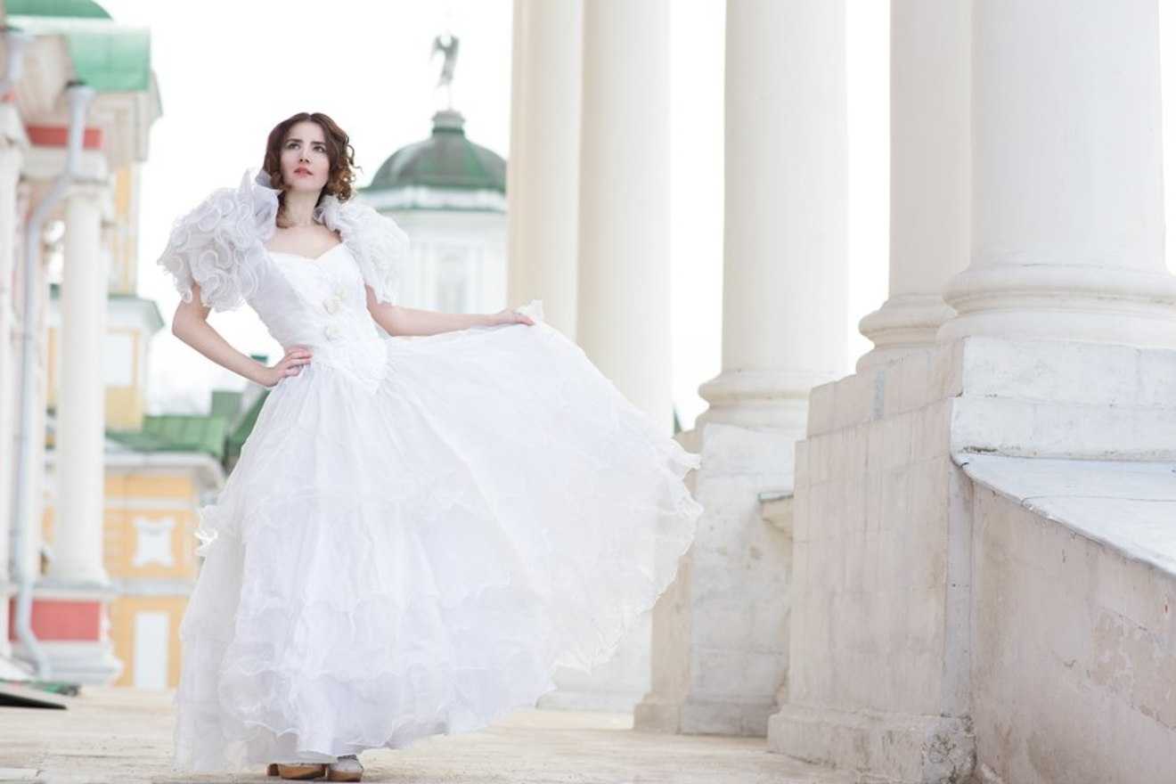Винтажное Длинное Белое Платье фото 4