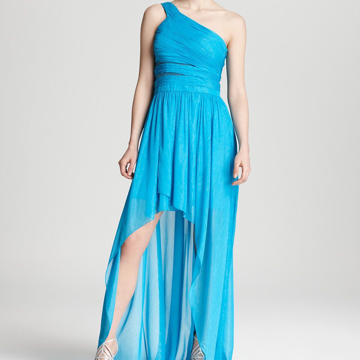 Sky blue high low dress hotsell
