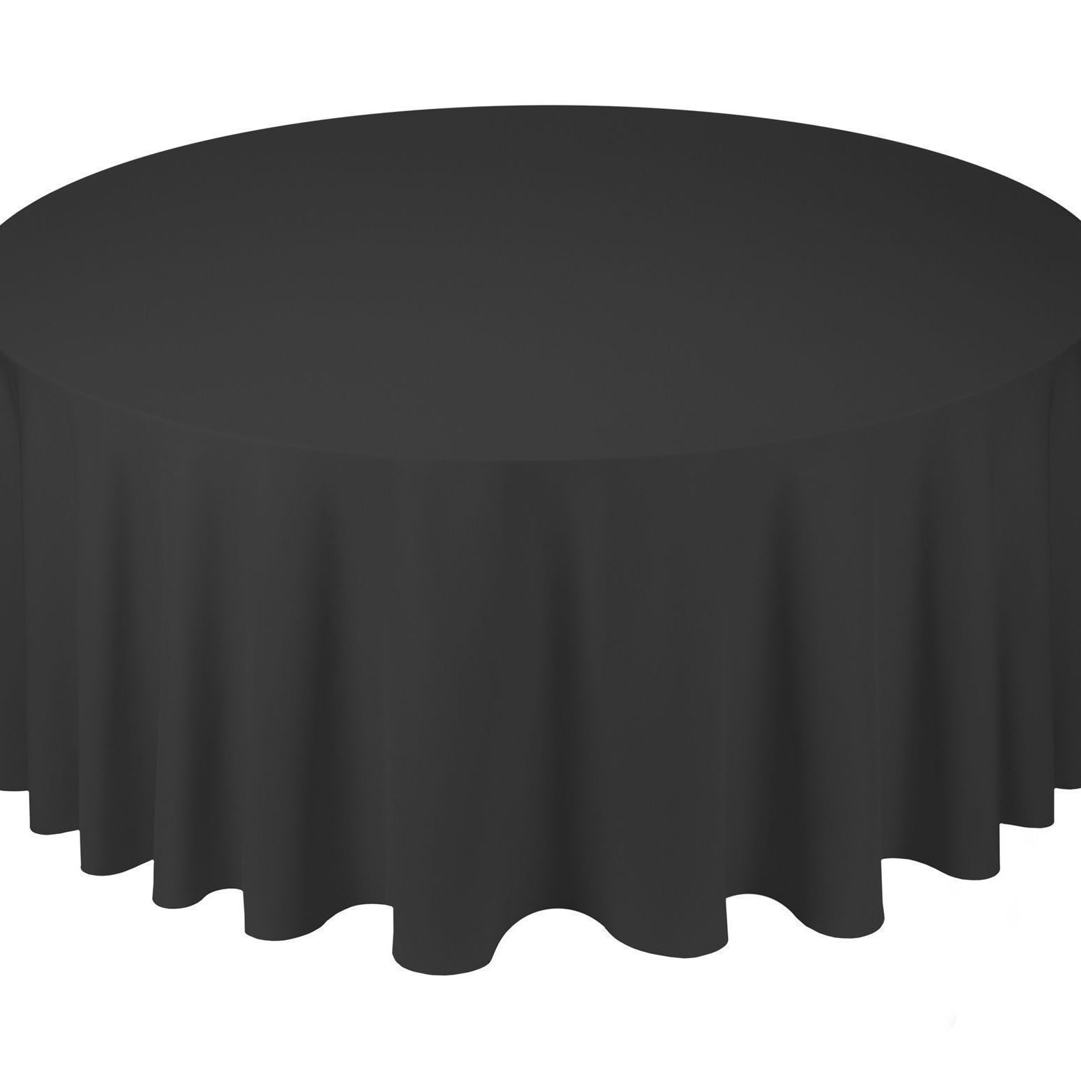Круглый стол с черной скатертью